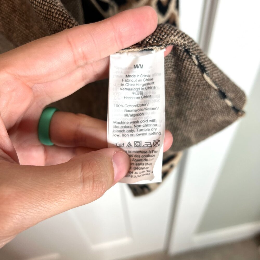 J. Crew Chunky Leopard Print Open Front Tan Black… - image 5